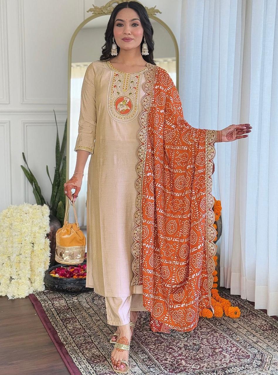 Roman Beauty with Designer Chinon Dupatta