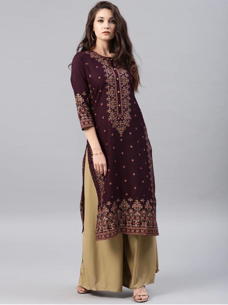 Heavy Reyon Kurti Plazzo Set