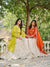 Embroidered Chinon Kurti Lehenga Dupatta Set