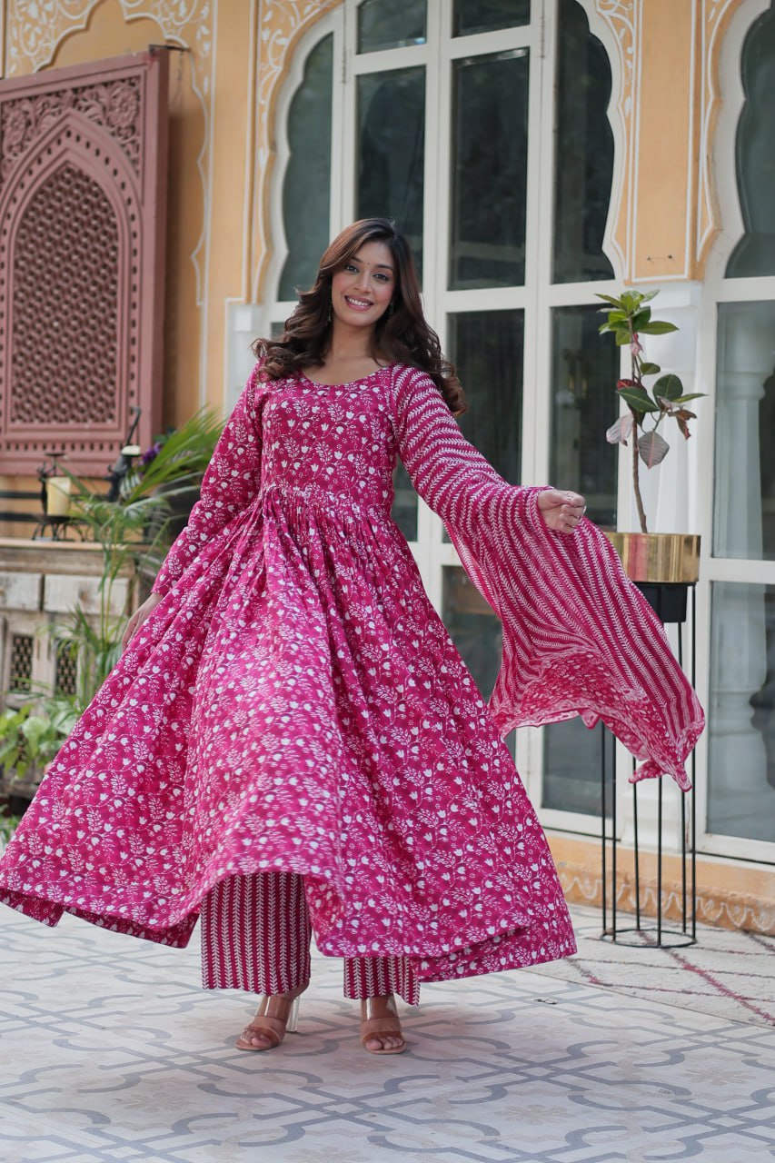 Pure Cotton Kurti Dupatta Set