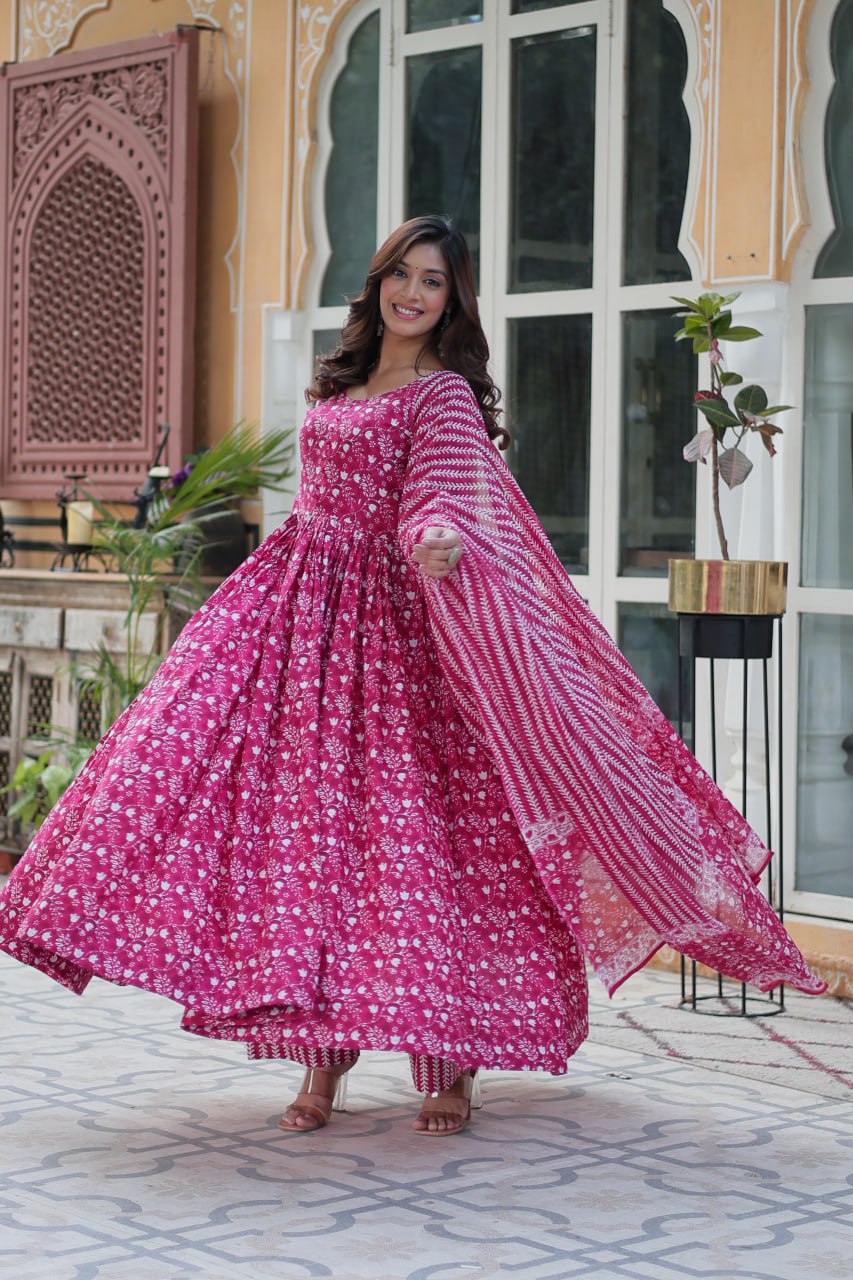 Pure Cotton Kurti Dupatta Set