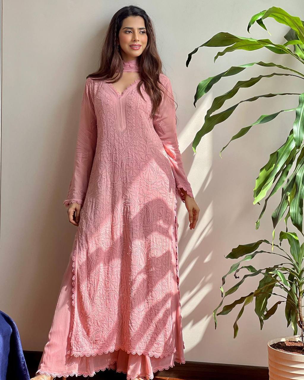 Trending Faux Georgette Embroidered Set – Stylish and Comfortable for Daily Wear