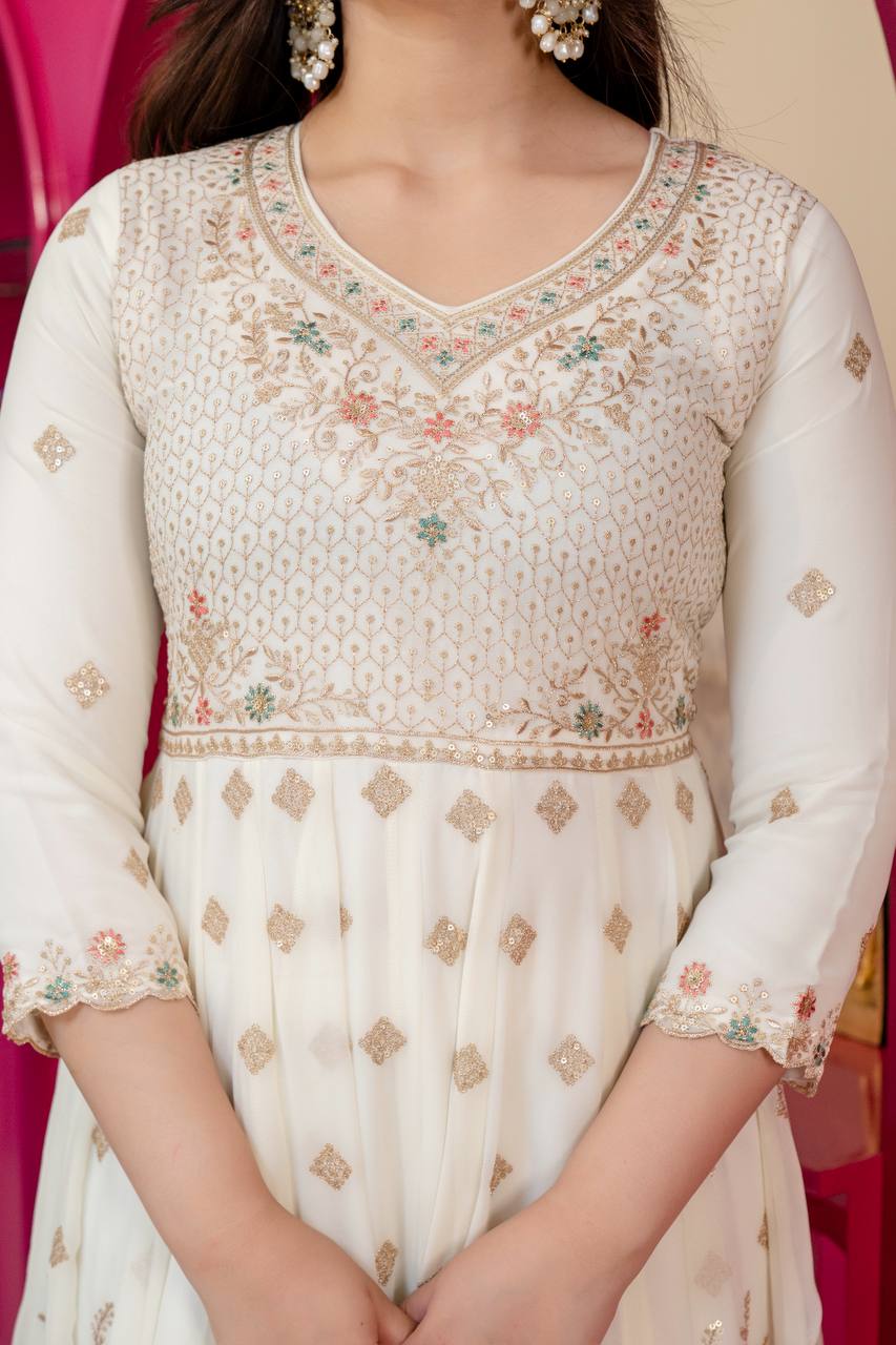 Festive Pastel Anarkali Suit Set with Dupatta