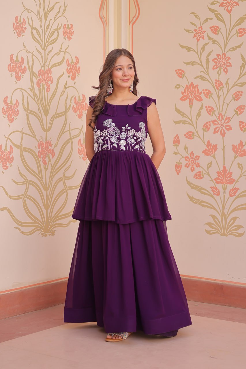 Anaya Peplum Style Designer Gown