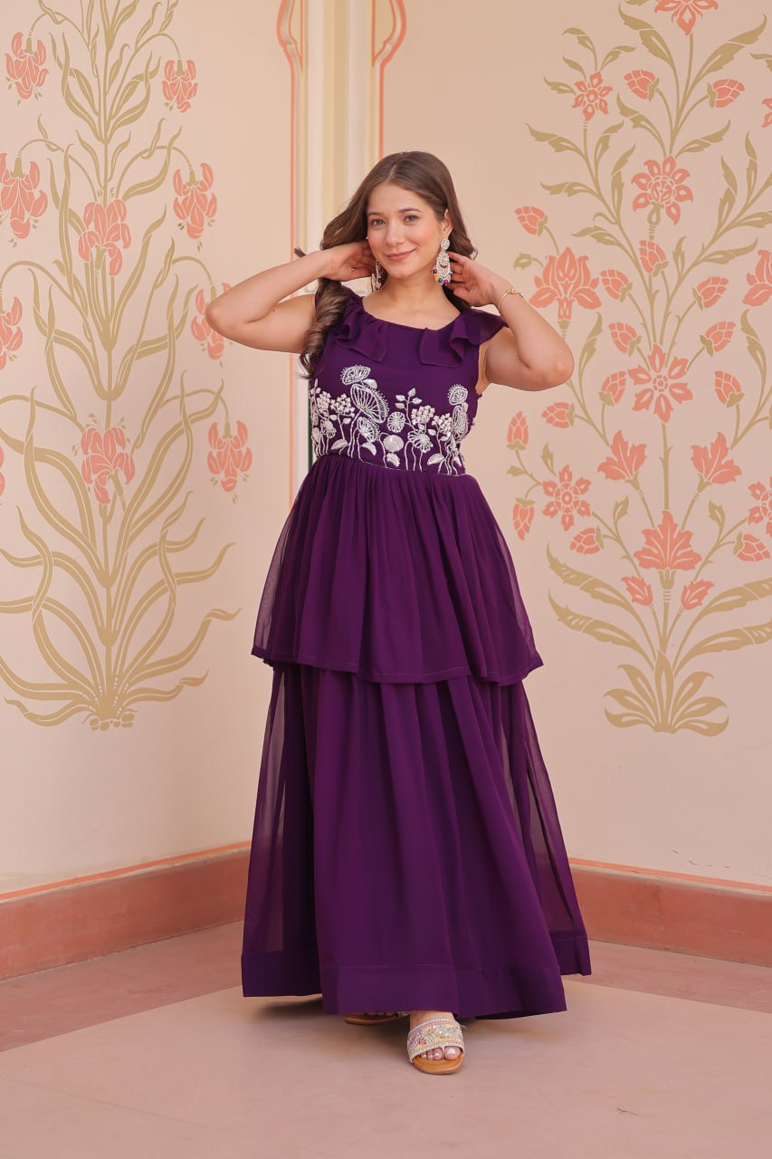 Anaya Peplum Style Designer Gown