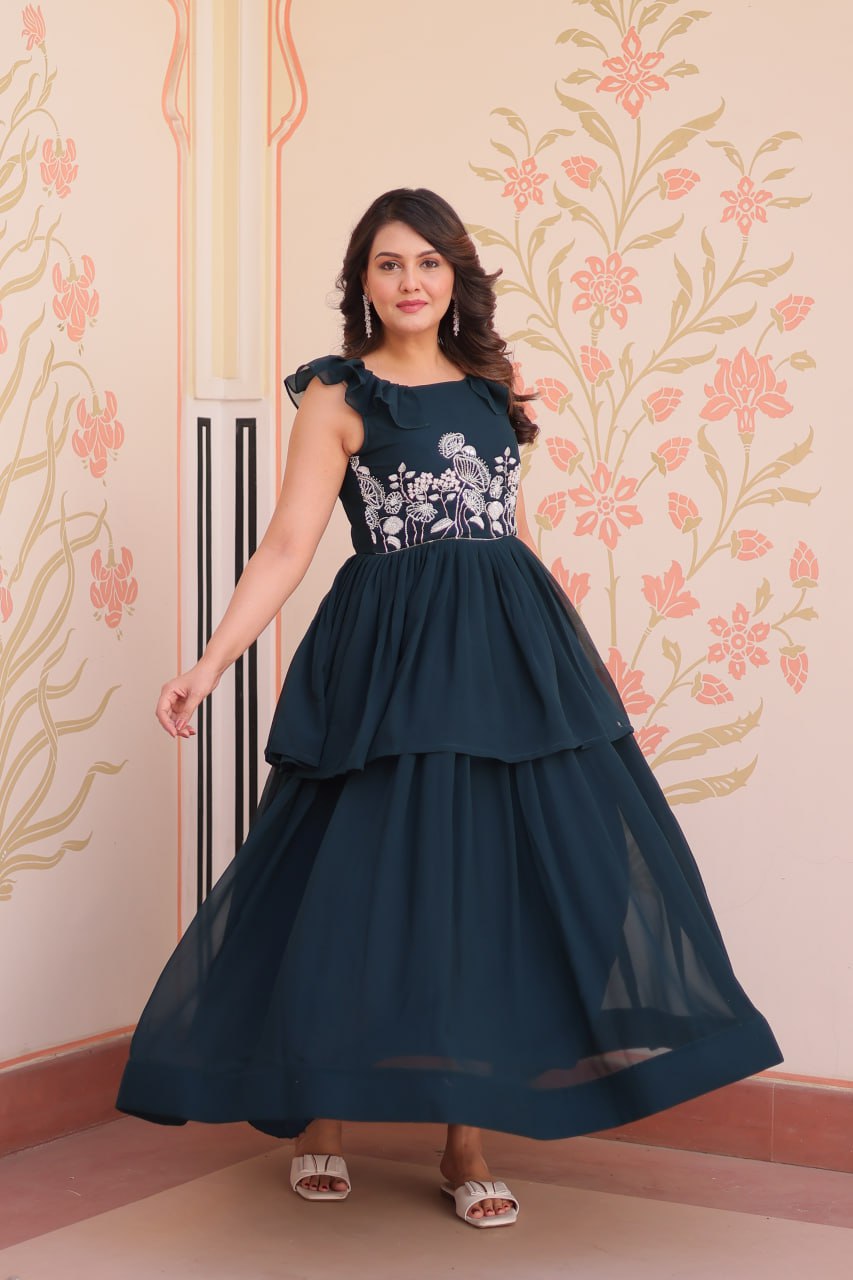 Anaya Peplum Style Designer Gown