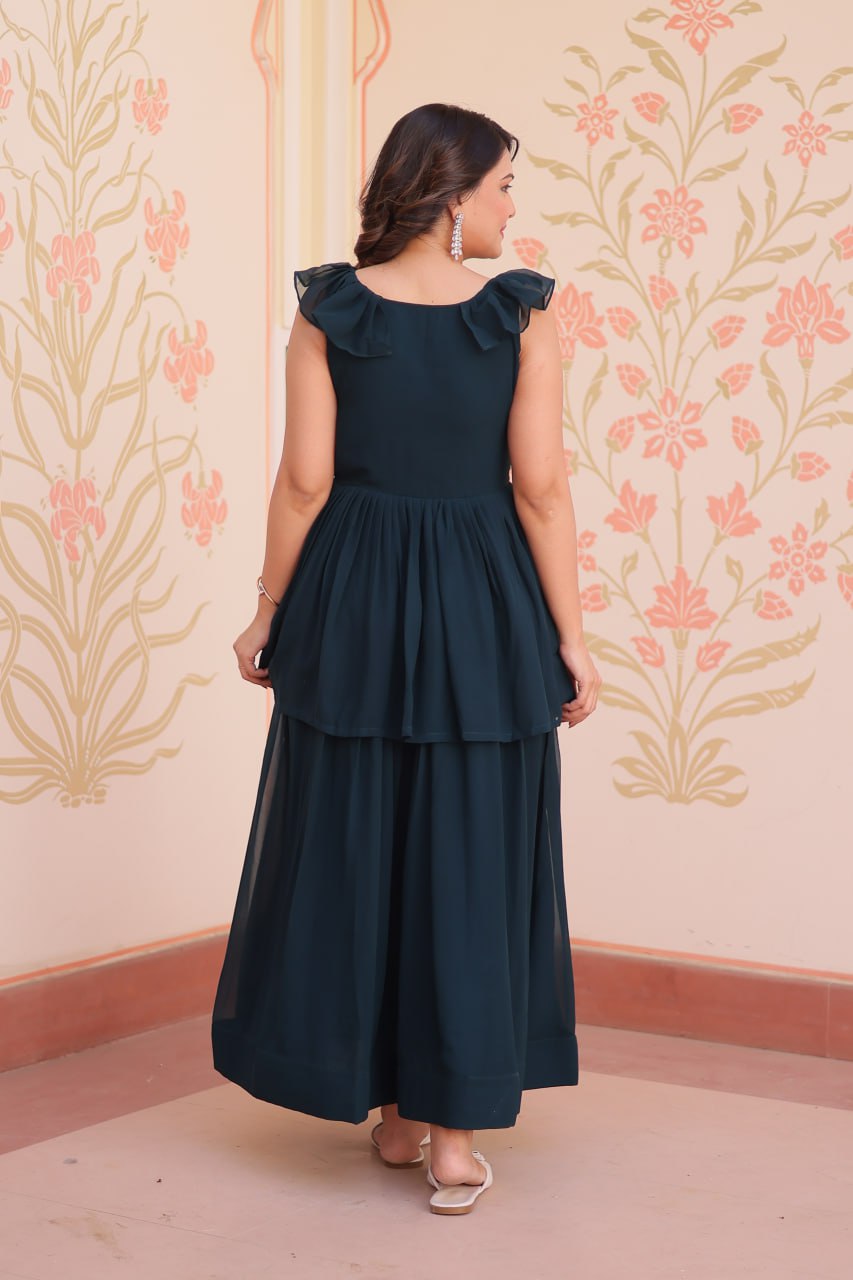 Anaya Peplum Style Designer Gown