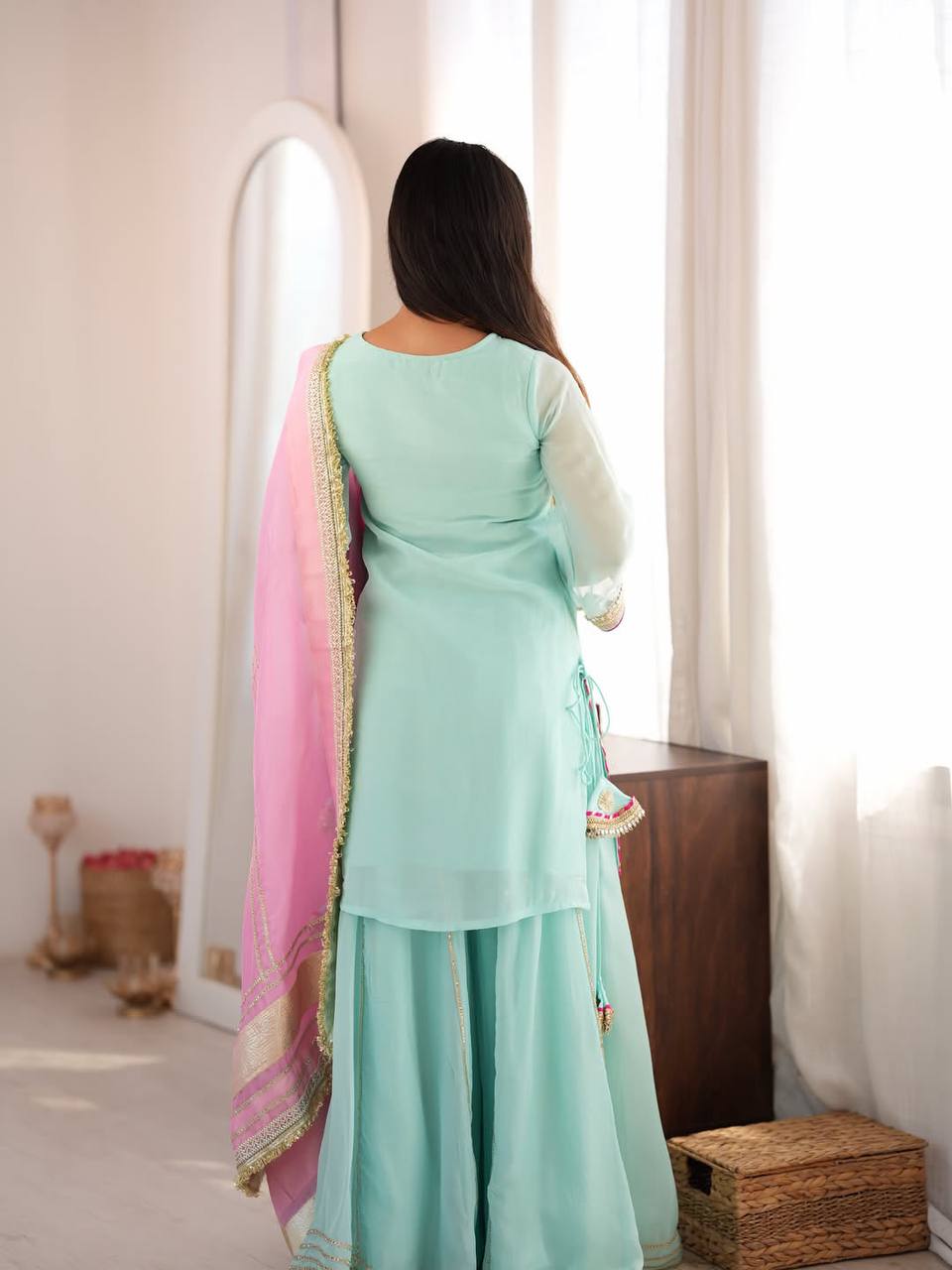 The Sovereign Kaumya Neon Silk Sharara