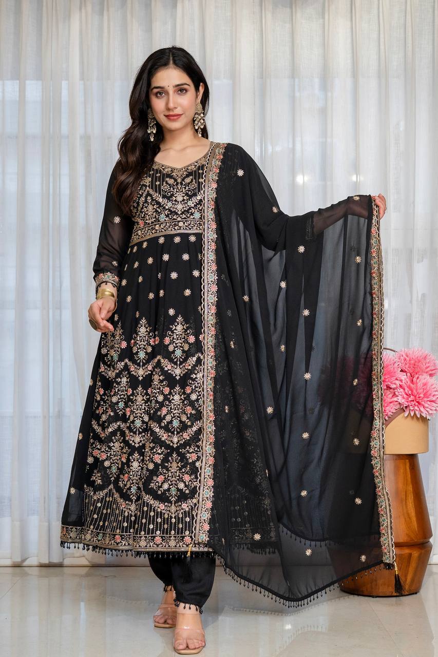 Festive Pastel Anarkali Suit Set with Dupatta