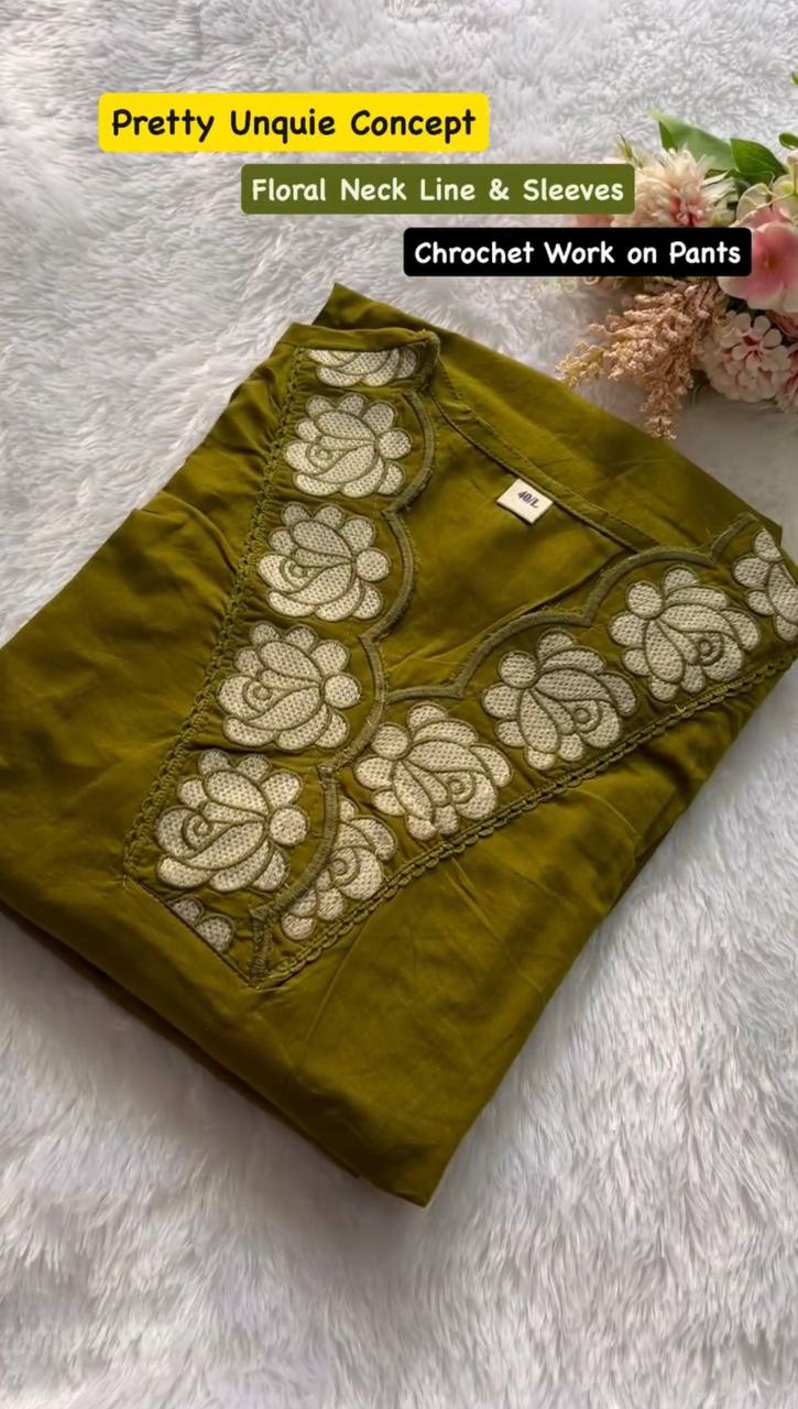 Graceful Everyday Wear with Designer Touch – Premium Reyon Slub Cotton Suit Set