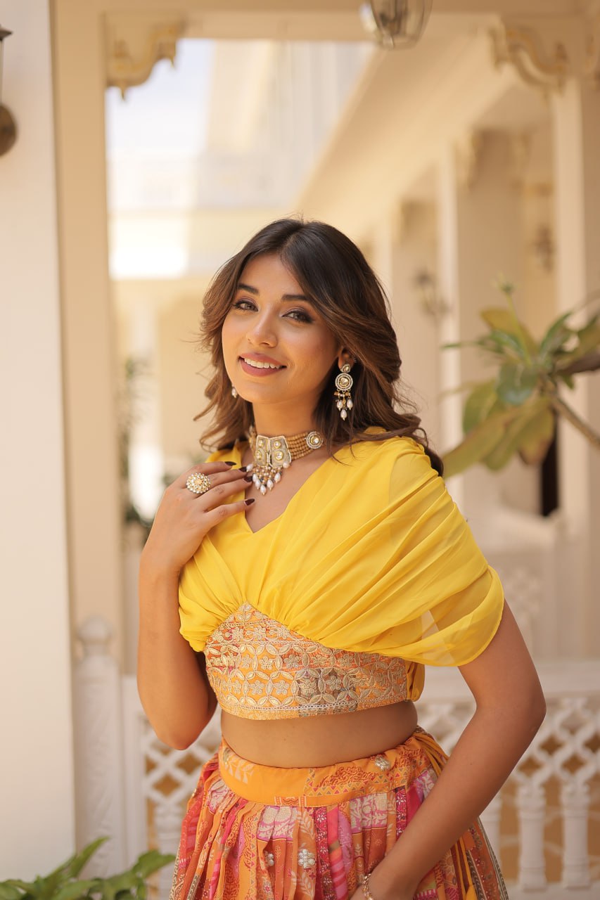 Varnika Russian Silk Printed Lehenga Choli Set