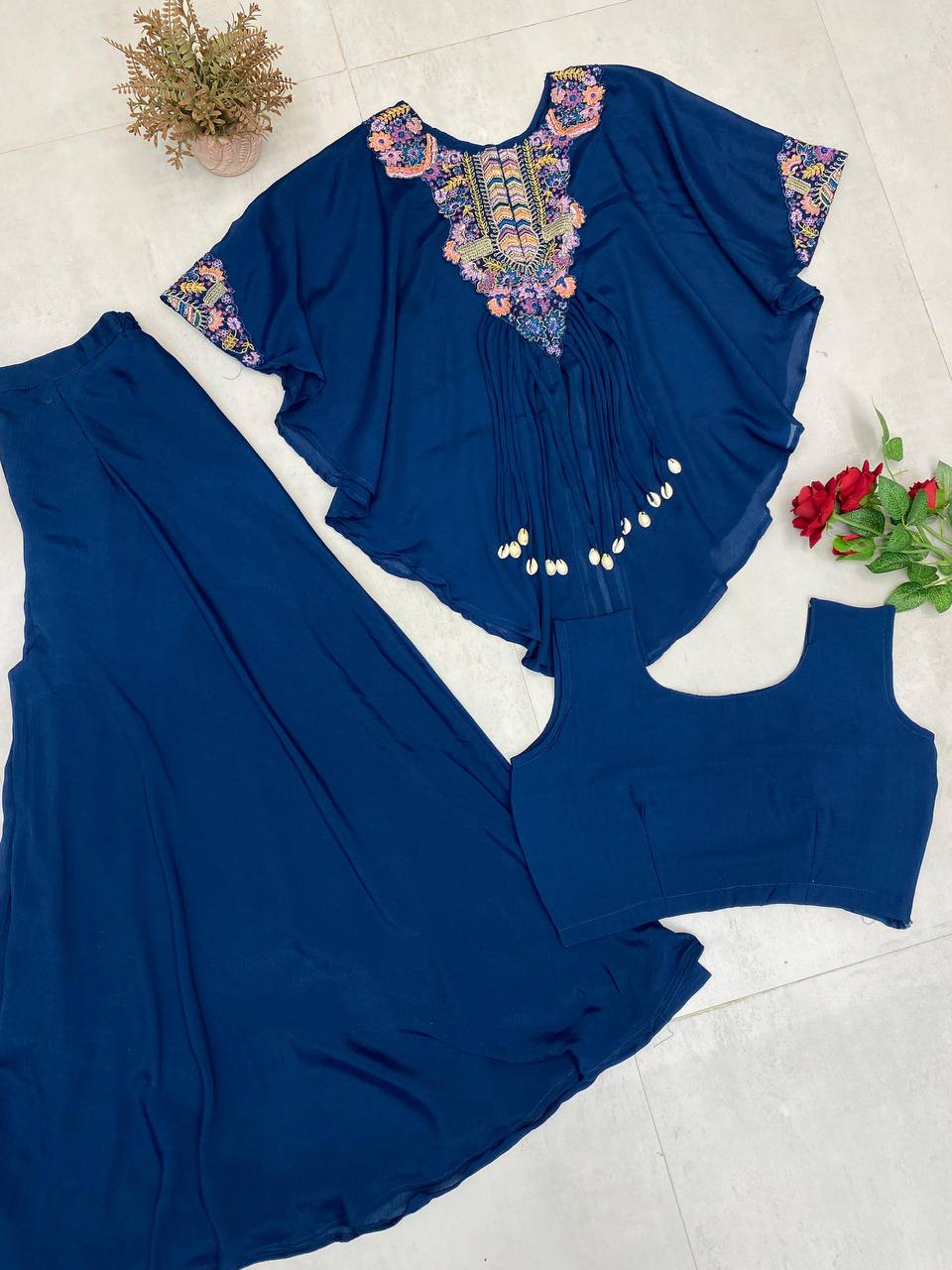 NEW TRENDY THREE PIECE INDO WESTERN SET