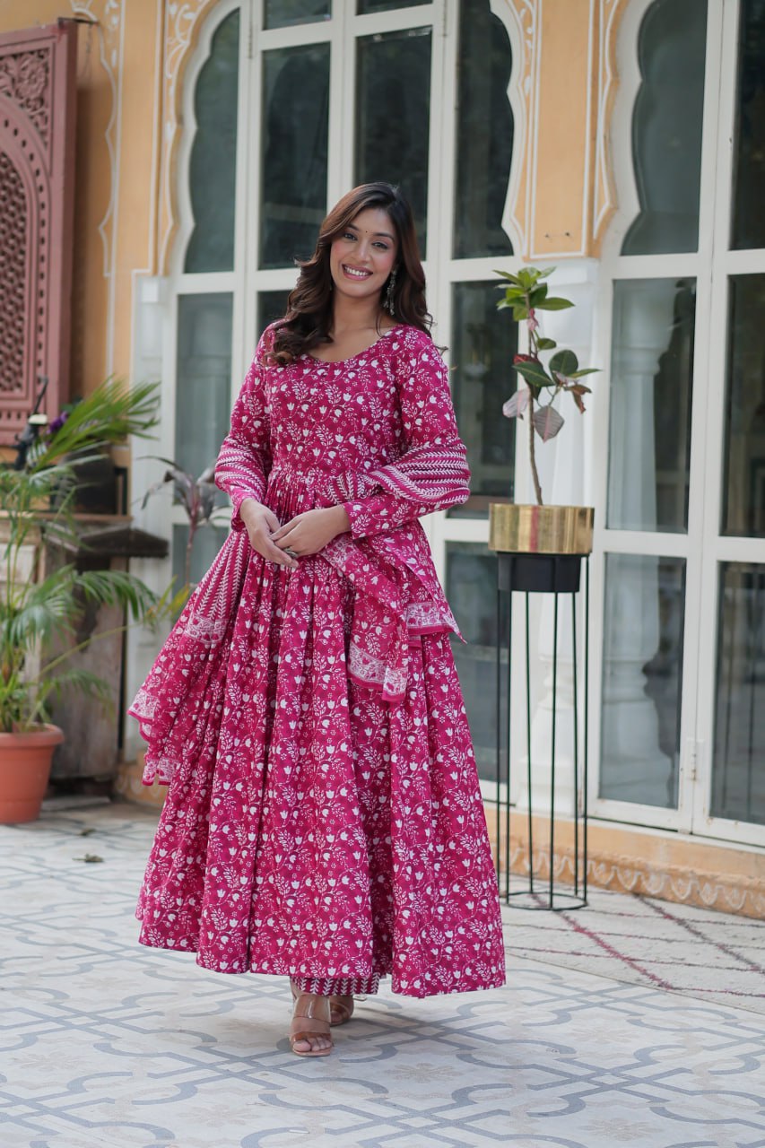 Pure Cotton Kurti Dupatta Set