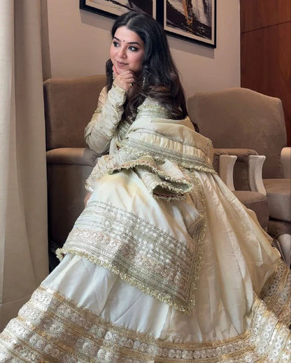 Noor Off-White Anarkali Suit Set
