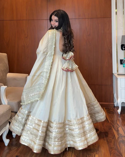 Noor Off-White Anarkali Suit Set