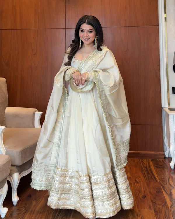 Noor Off-White Anarkali Suit Set