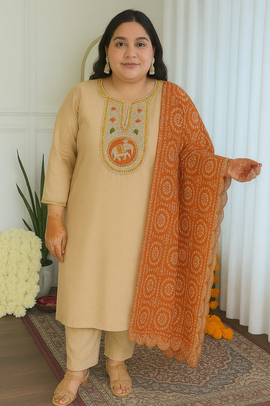 Roman Beauty with Designer Chinon Dupatta