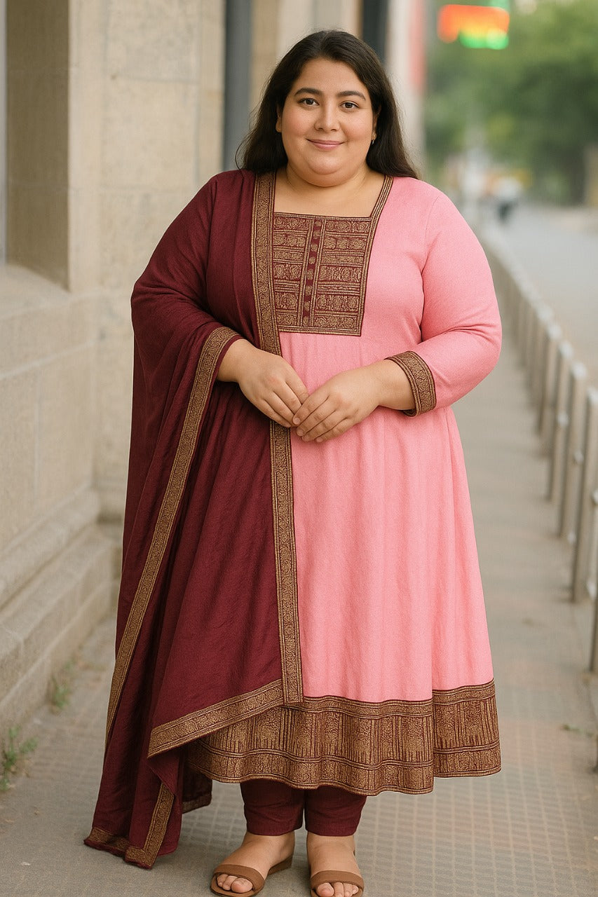 Vichitra Silk Gown Set