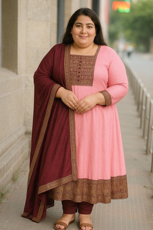 Vichitra Silk Gown Set