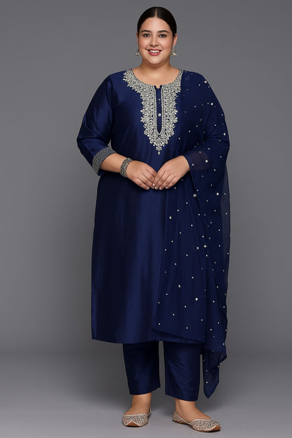 Roman Suit Set with Net Dupatta
