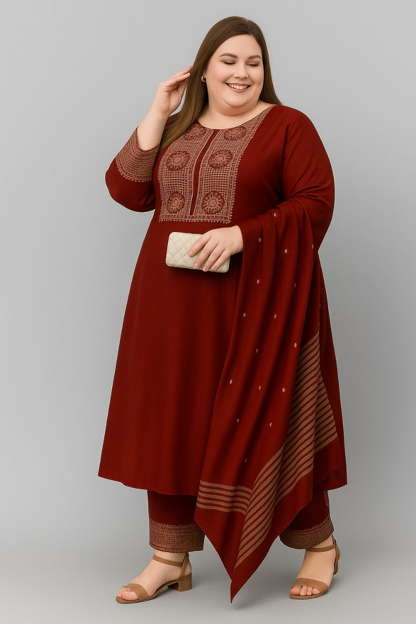 Reyon Embroidered  Set
