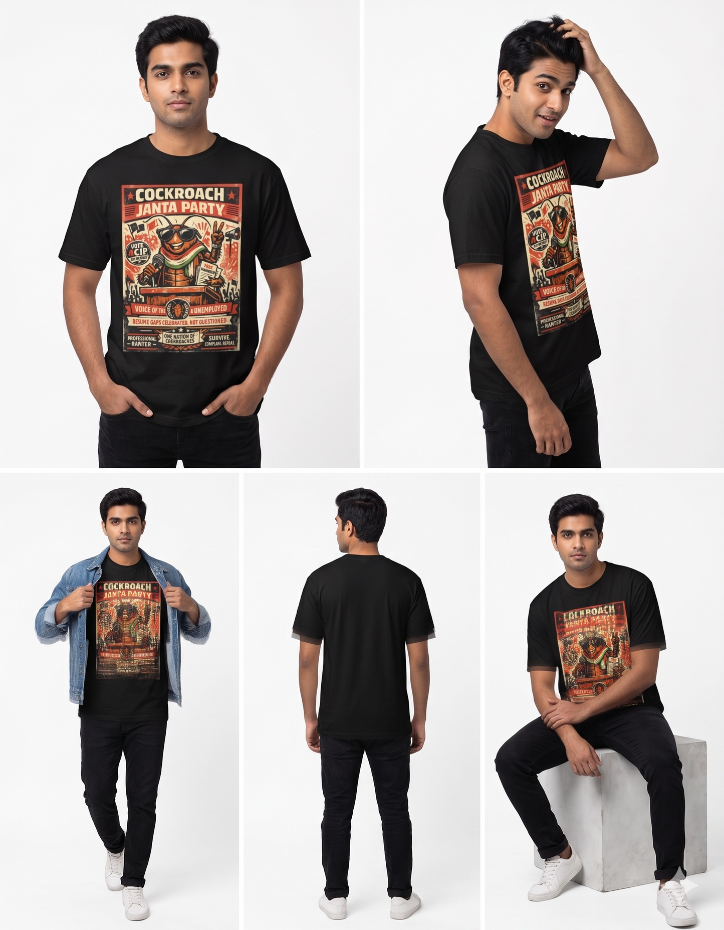 👕 CJP (Cockroach Janta Party) Quirky Oversized Tee