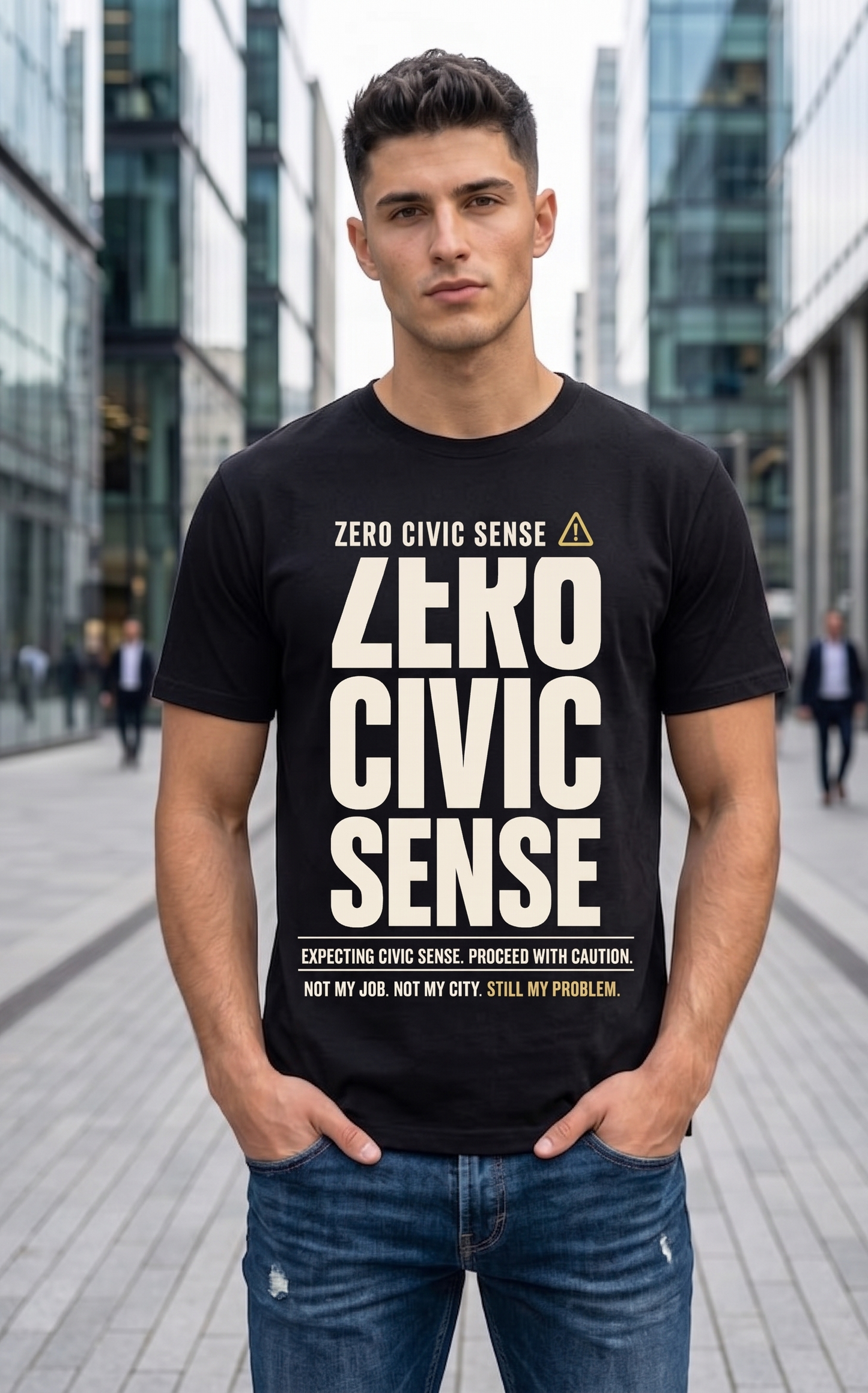 ⚠️ The "Zero Civic Sense" Regular Fit Tee