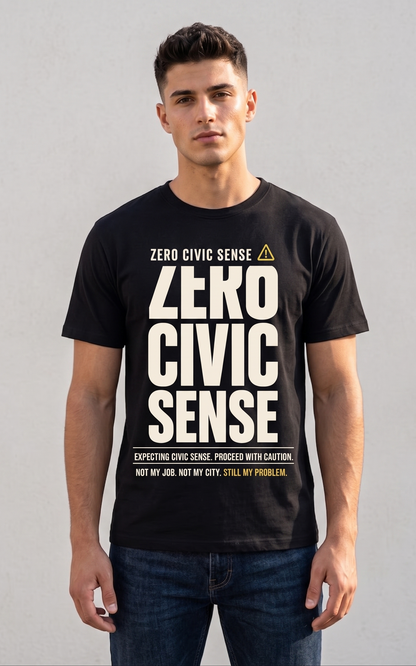 ⚠️ The "Zero Civic Sense" Regular Fit Tee