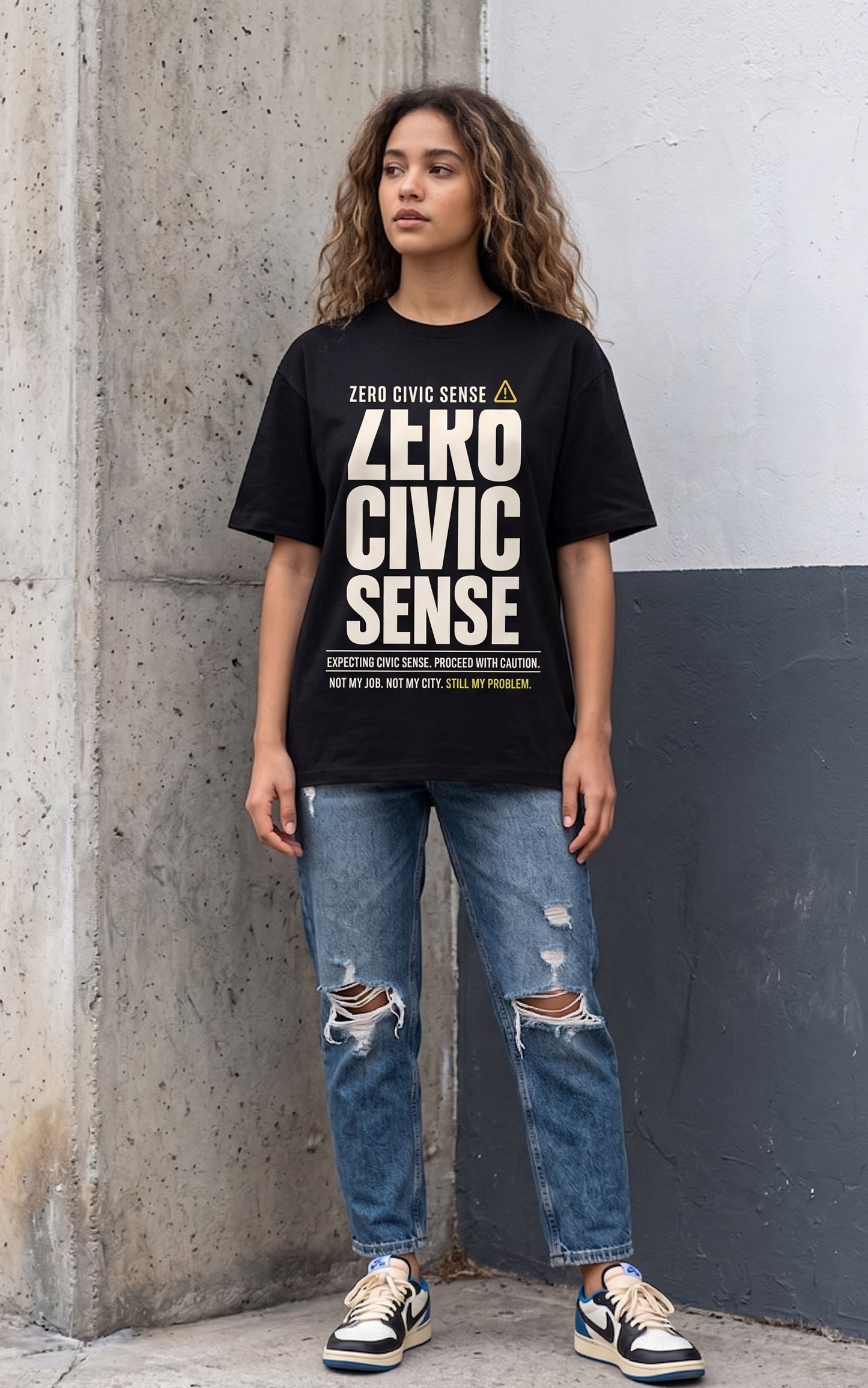 ⚠️ The "Zero Civic Sense" Regular Fit Tee