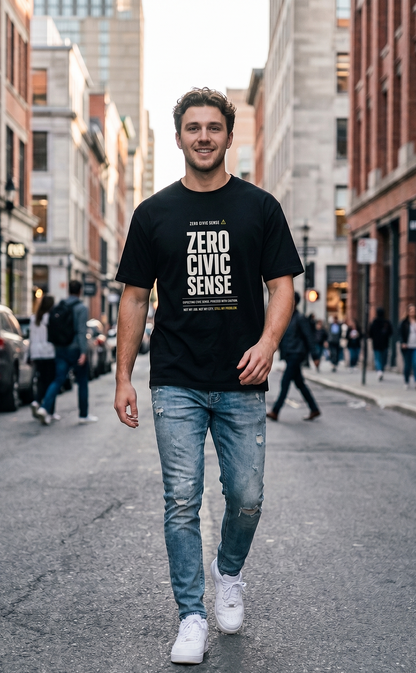 ⚠️ The "Zero Civic Sense" Regular Fit Tee