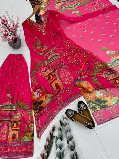 Designer Faux Georgette Digital Print Salwar Suit