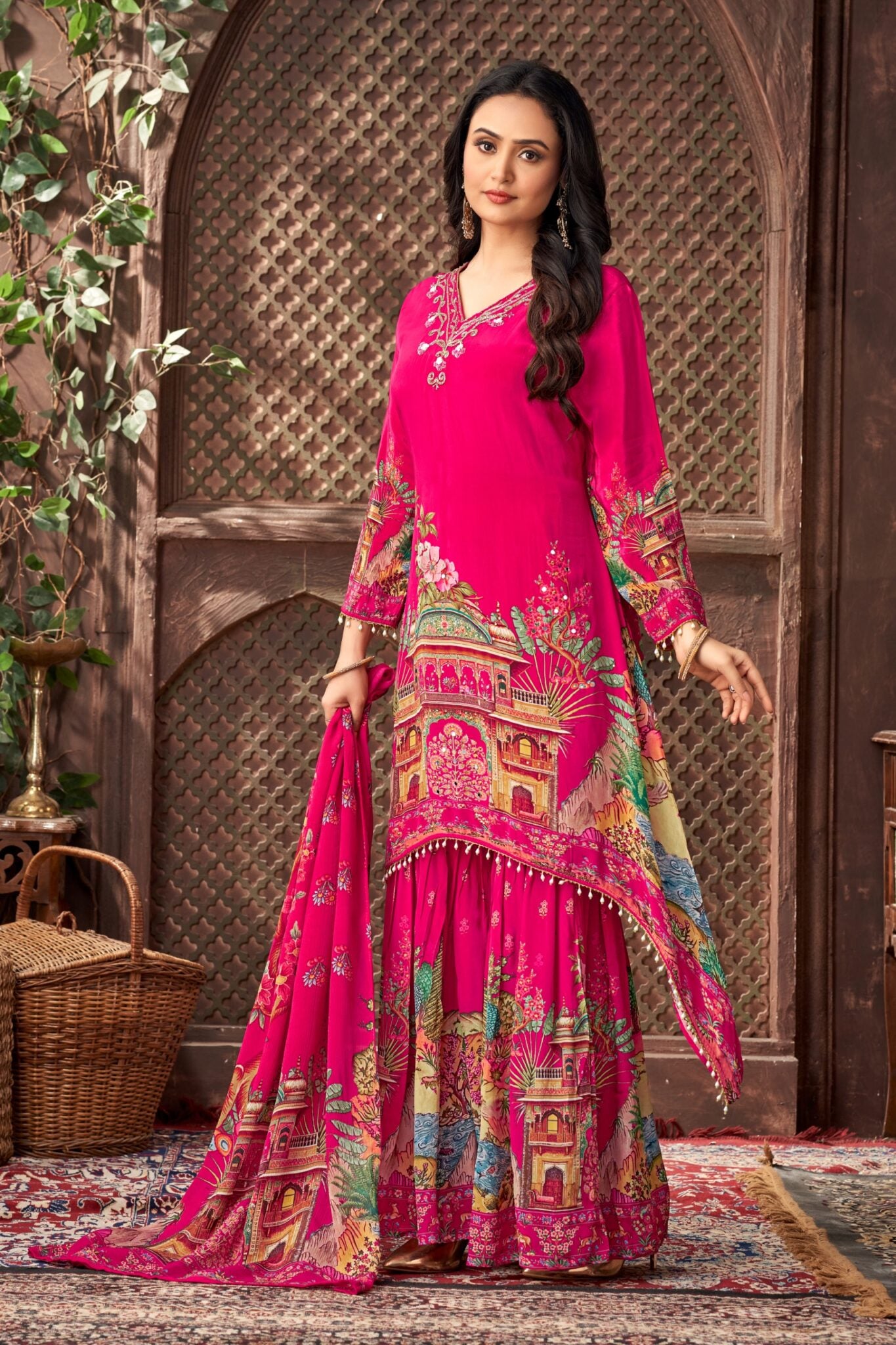 Designer Faux Georgette Digital Print Salwar Suit