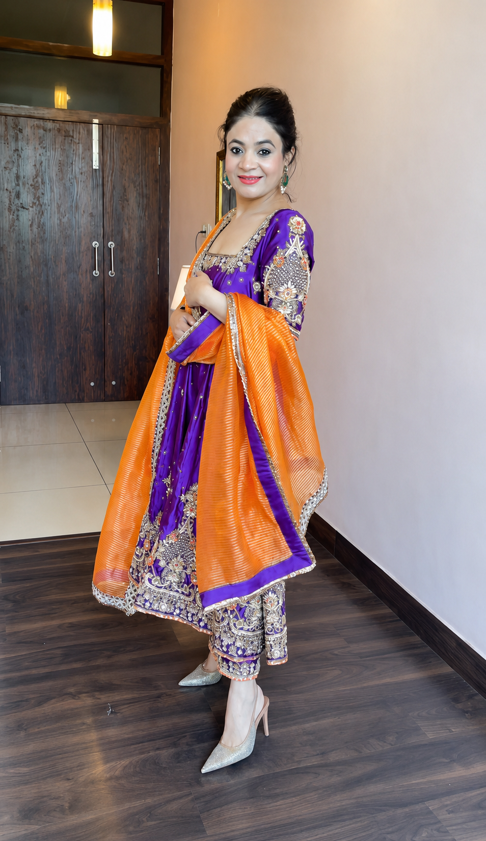 Royal Purple Embroidered Anarkali Suit