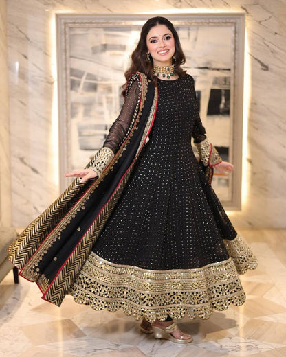 Midnight Onyx Anarkali Set