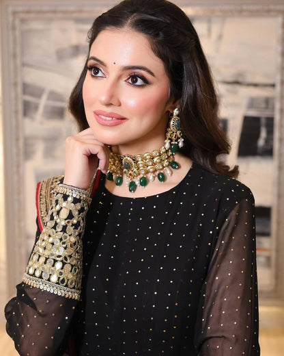 Midnight Onyx Anarkali Set