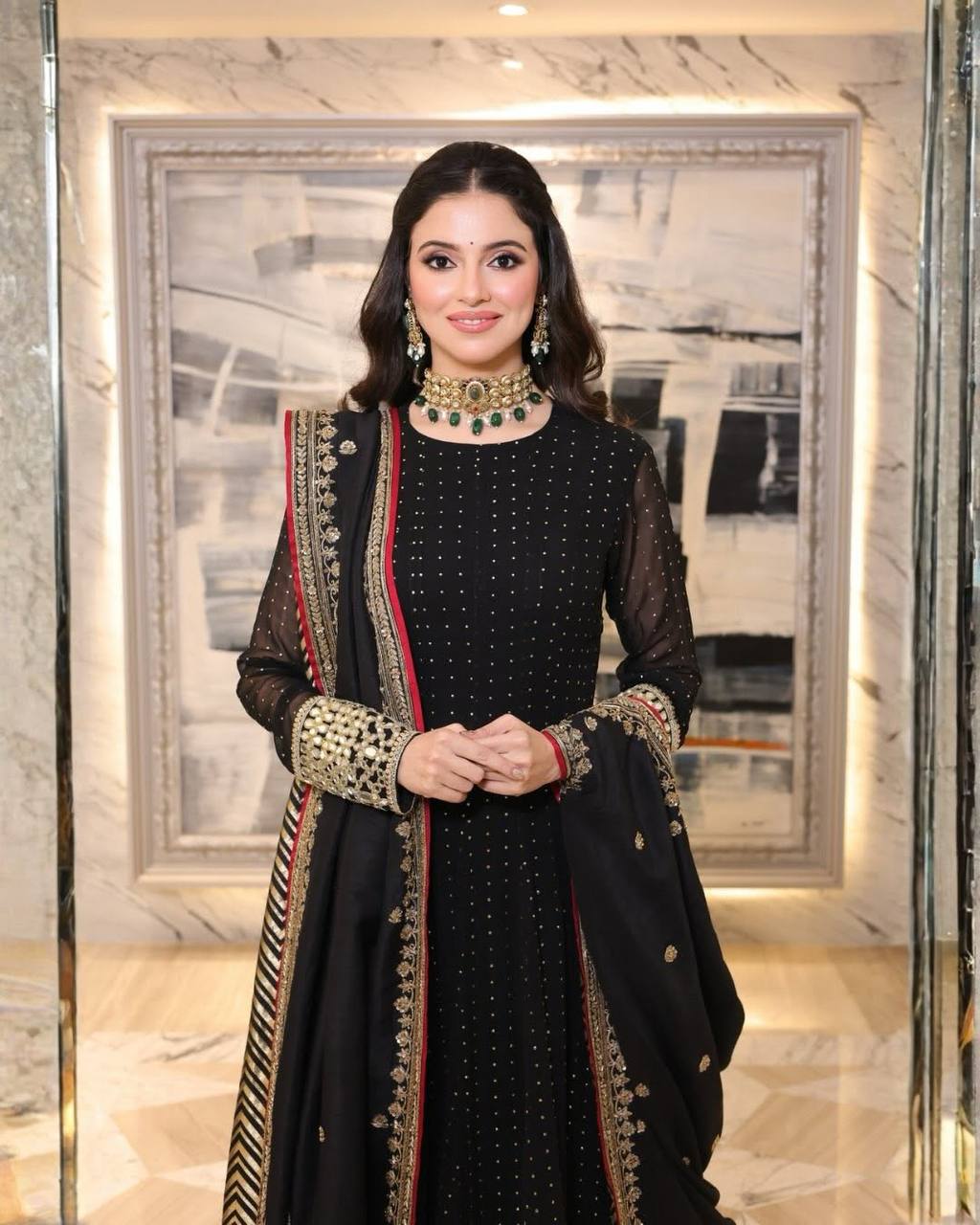 Midnight Onyx Anarkali Set