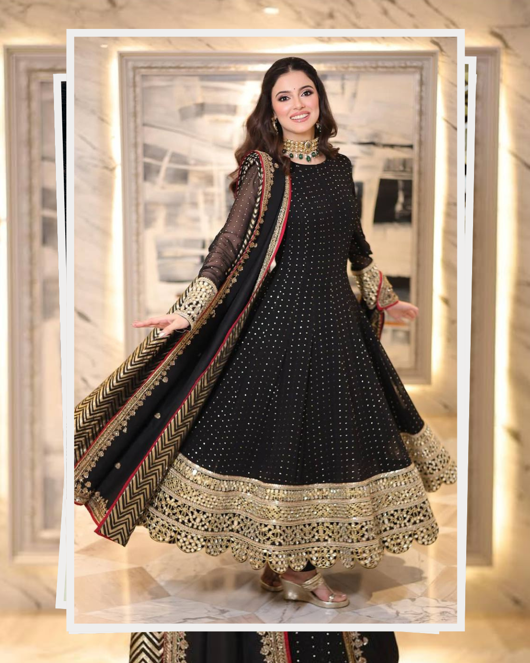 Midnight Onyx Anarkali Set