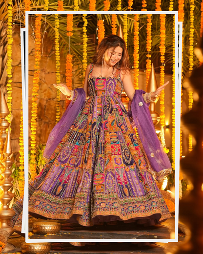 Ruhvanya Festive & Reception Wear Heavy Silk Maxi Set