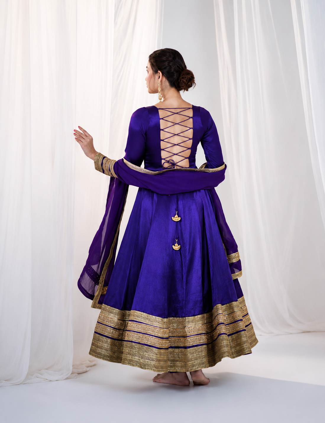 Rangshaa Purple Heavy Embroidered Anarkali Gown