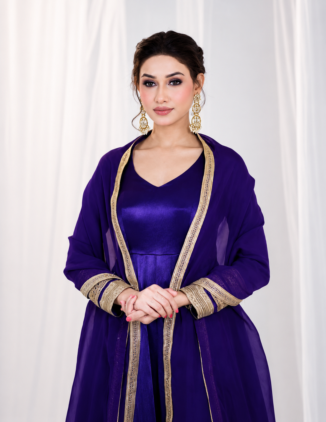 Rangshaa Purple Heavy Embroidered Anarkali Gown