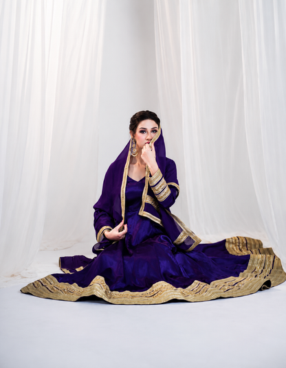 Rangshaa Purple Heavy Embroidered Anarkali Gown