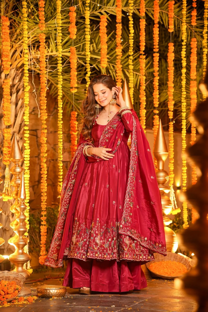 Aamani Festive Floral Anarkali Suit