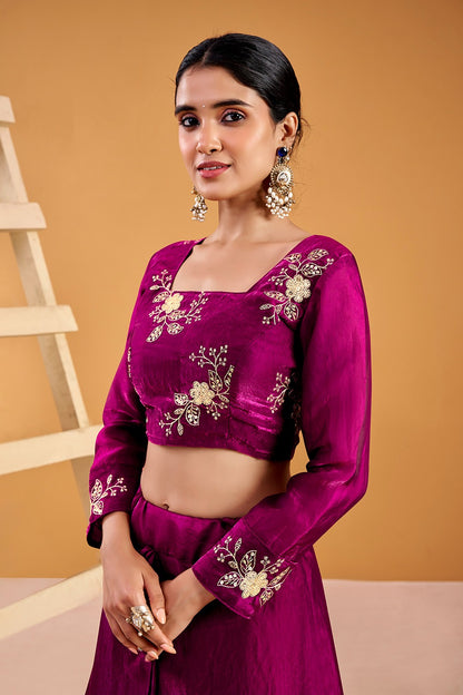 3 in 1 Ethnic Fully Stitched Lehenga Set With Color Choices [4 PCS]