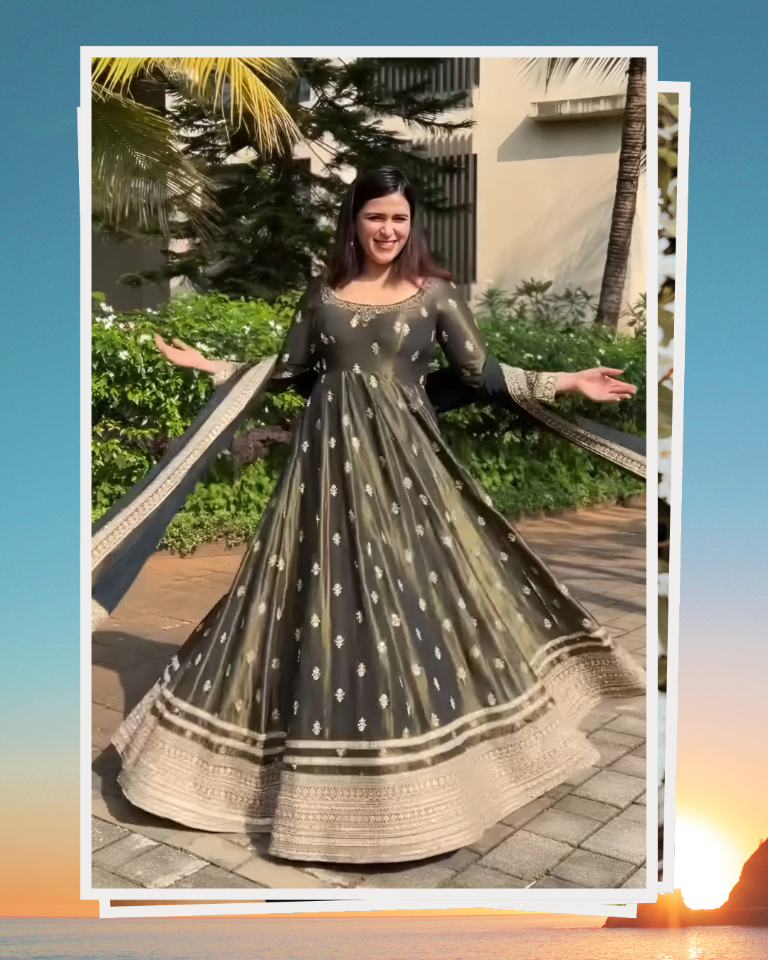 Designer Dark Green Heavy Flared Anarkali Suit