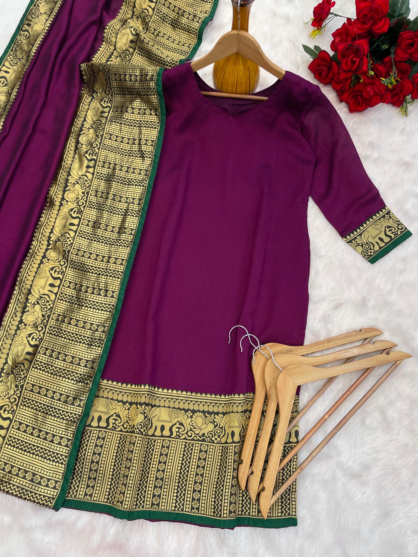Vichitra Silk Zari Suit