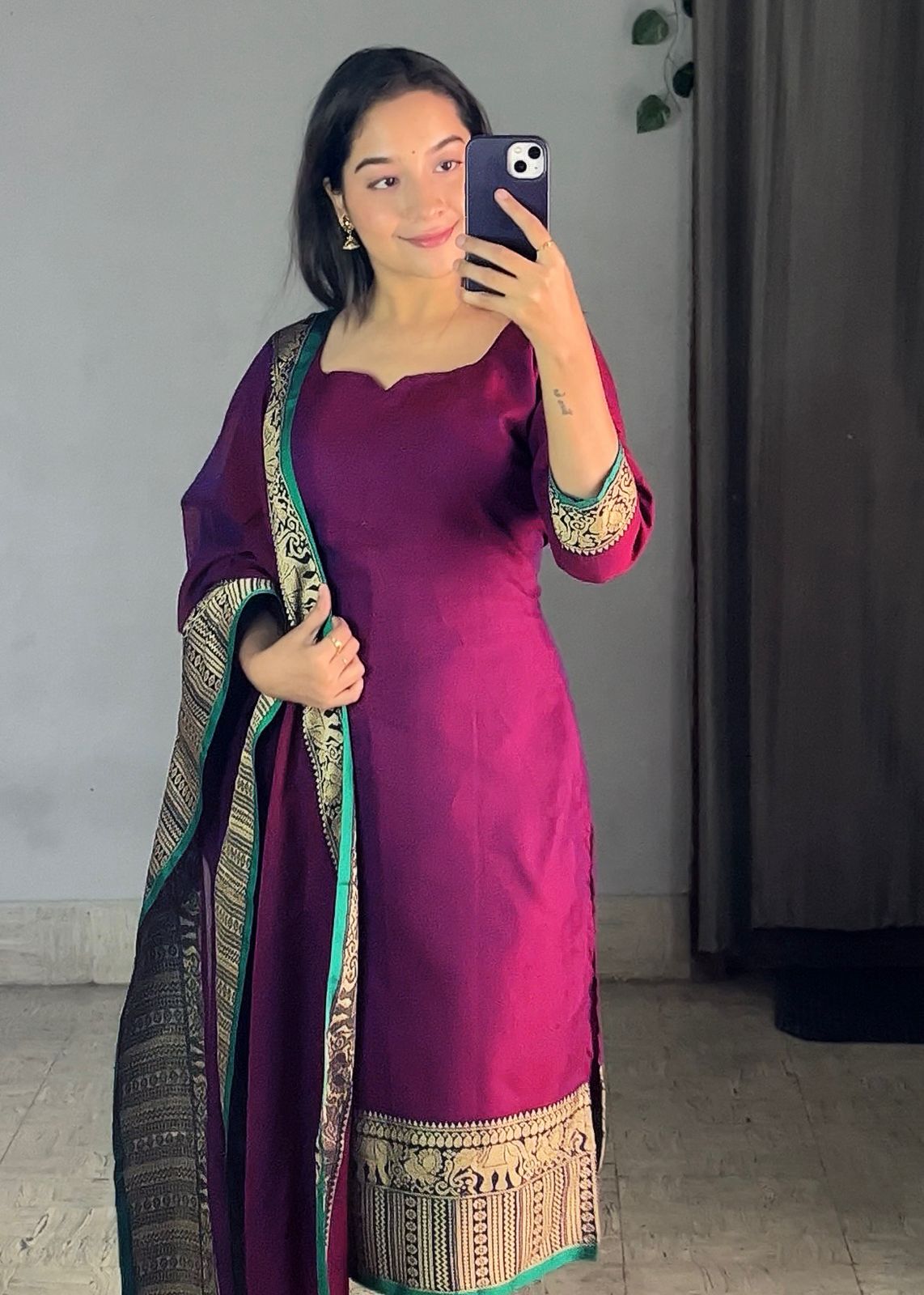 Vichitra Silk Zari Suit