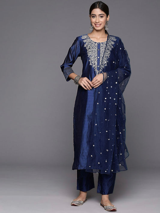 Roman Suit Set with Net Dupatta