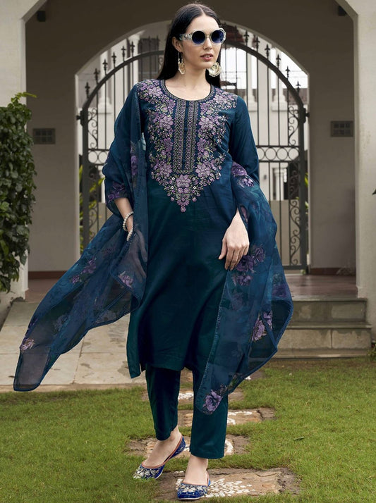 Heavy Roman Set with Net Dupatta