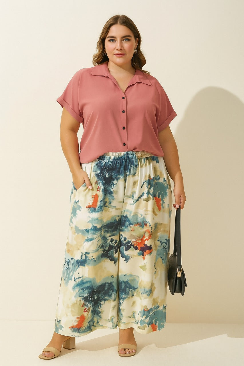 Stylish Reyon Top with Fancy Lycra Plazzo Set
