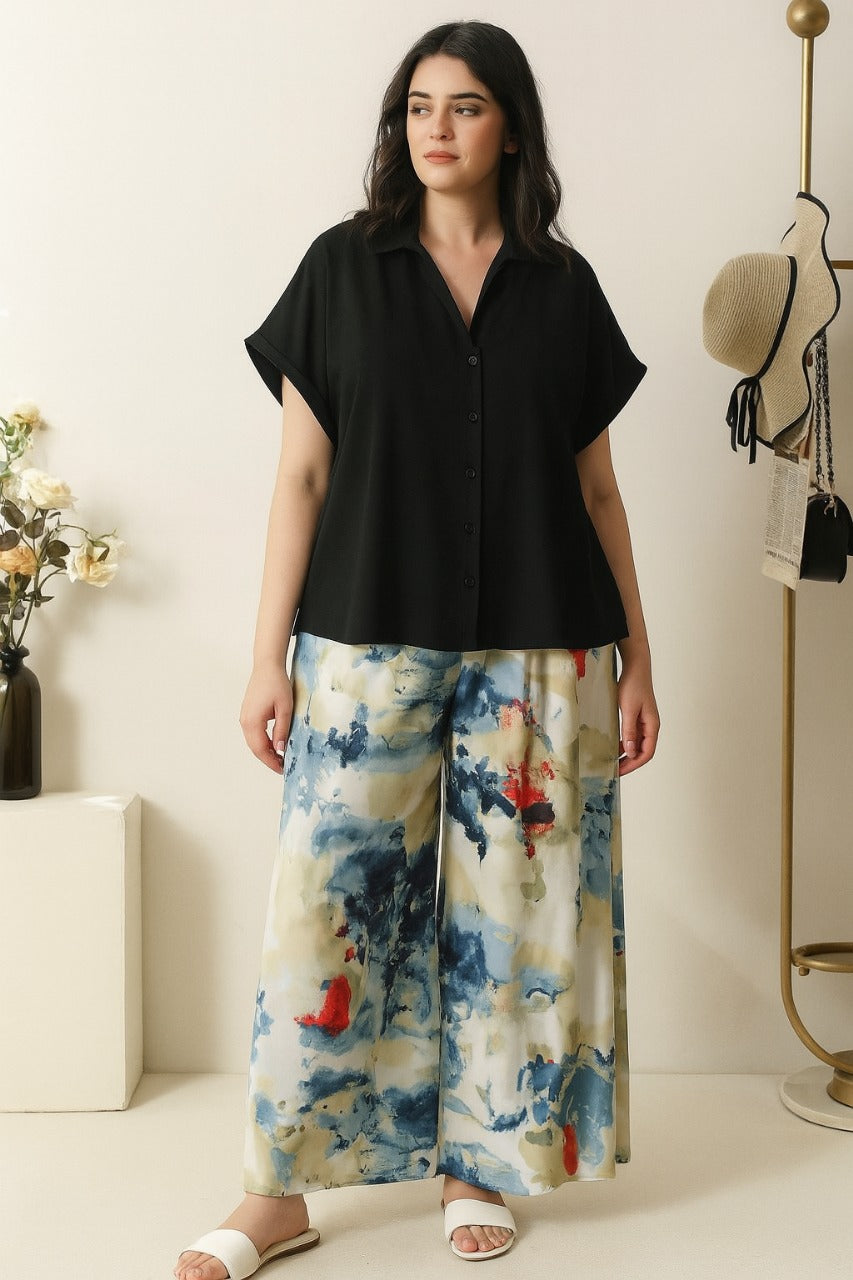 Stylish Reyon Top with Fancy Lycra Plazzo Set